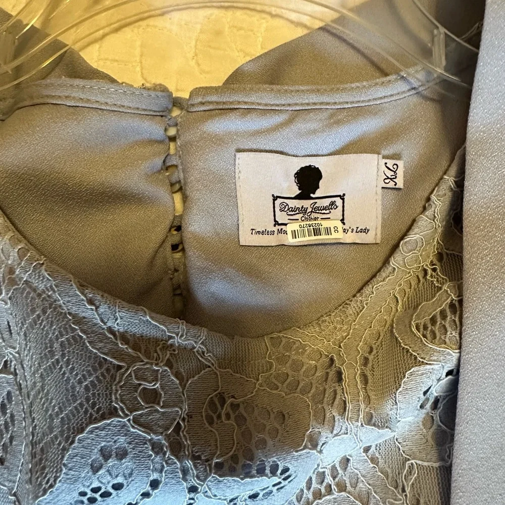 Dainty Jewells Lace Top in Soft Light Blue - Picture 7 of 12